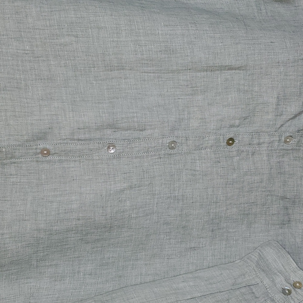 Sigrid Olsen 100% Linen Button Front Roll Tab Sle… - image 4